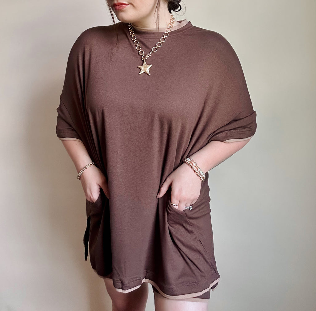 Oversized Top & Biker Shorts 2 piece Matching Set