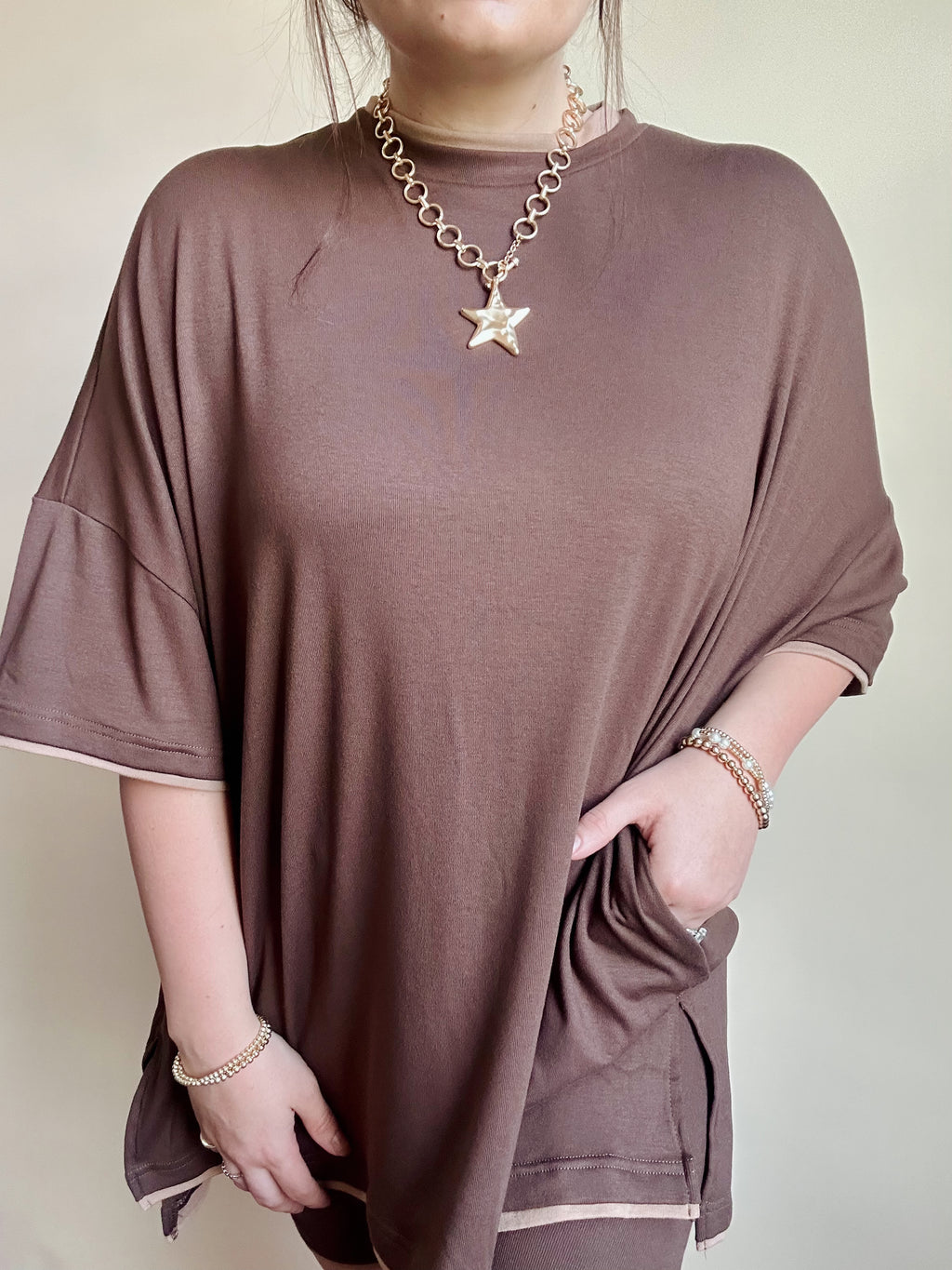 Oversized Top & Biker Shorts 2 piece Matching Set