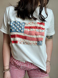 Printed American Flag Tee